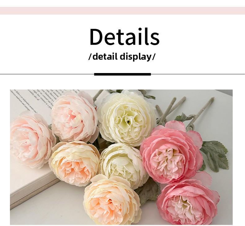 Artificial lily flowers, faux flower arrangements, bouquets for living room and dining table decorations, floral ornaments, peonies, high-end flower arrangements
