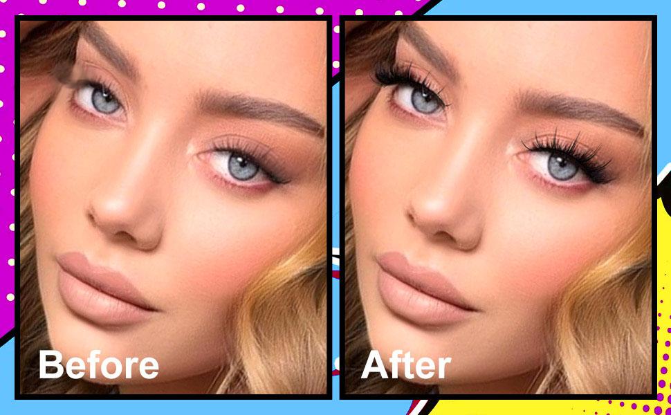 Manga Lashes Natural Look False Eyelashes Anime Lashes Mink Wispy Fluffy Spiky 3D Volume Eyelashes Pack Korean Japanese Asian Cosplay Fake Eyelashes Look Like Individual Cluster 7 Pairs by