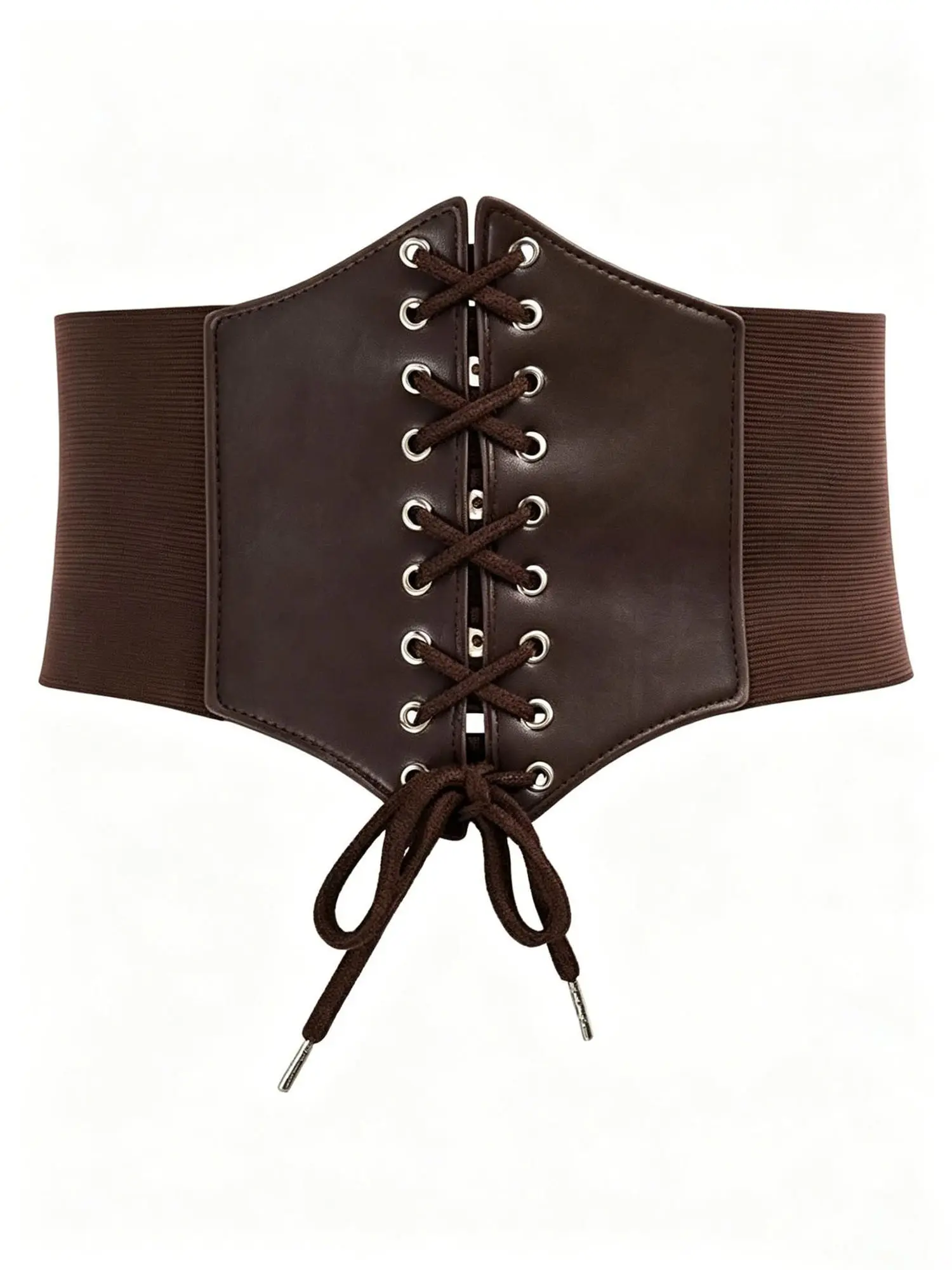 Elastic Lace-Up Cinch Corset Waist Belt, Adjustable Tied Design, Vintage Slimming Waistband, Fashion Waist Trainer for Dresses & Shirts