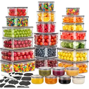52 Pcs Food Storage Containers with Lids Airtight (26 Containers & 26 Lids) - Leakproof Meal-Prep Container for Kitchen Storage and Organization, Stackable Plastic Food Containers with Labels & Pen