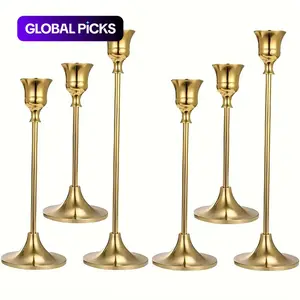 Candle Holder Set, 6 Counts/set Modern Simple Vintage Candle Stand, Desktop Decoration for Home Living Room Bedroom Dining Room Wedding Party