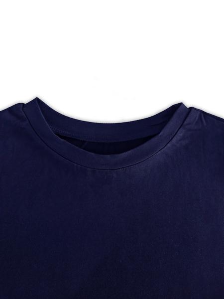 A women's round neck short sleeved top and high waisted micro flared pants solid color two-piece set, suitable for daily home commuting and going out