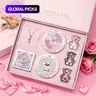 Art Value 7-Piece Makeup Kit Set, Blush, Powder, Eyeshadow, Bear Lipstick & Necklace, Beauty Gift Box for Valentine's Day, Beauty Sets #GLOBAL PICKS