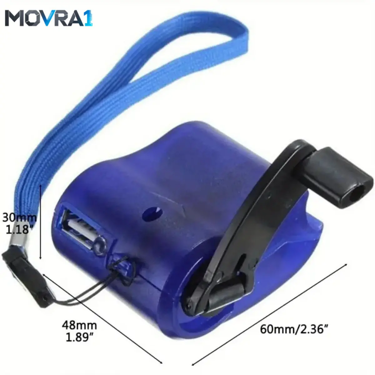 MOVRA1 Portable Plastic Hand Crank Charger with-in Flashlight, USB Port, and SOS Alarm Emergency Camping and Hiking, Phone, Handheld, Emergency Charger