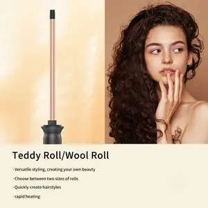 Us Plug Ultra-Fine Ceramic Curling Iron Wand 0.35/0.51 Inch Salon Heat Tool, Fast Heating Dual Speed Control, Resistance Heating