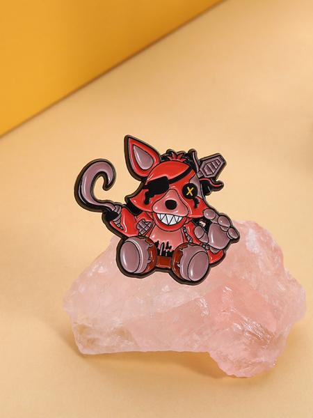 4pcs/set Five Nights at Freddy's 3 Horror Game Enamel Pins Game Characters Bonnie Freddy Chica Foxy Metal Brooches Lapel Backpack Badge Fashion Jewelry Accessories Gifts for Gamer Friends