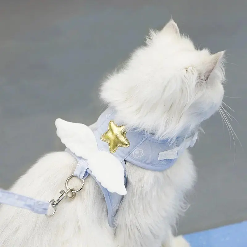 Pet Angel Wing Vest Harness with Kawaii Personalized for Cat Dog Harness Necklace Accessories Cat Harness 4 Season