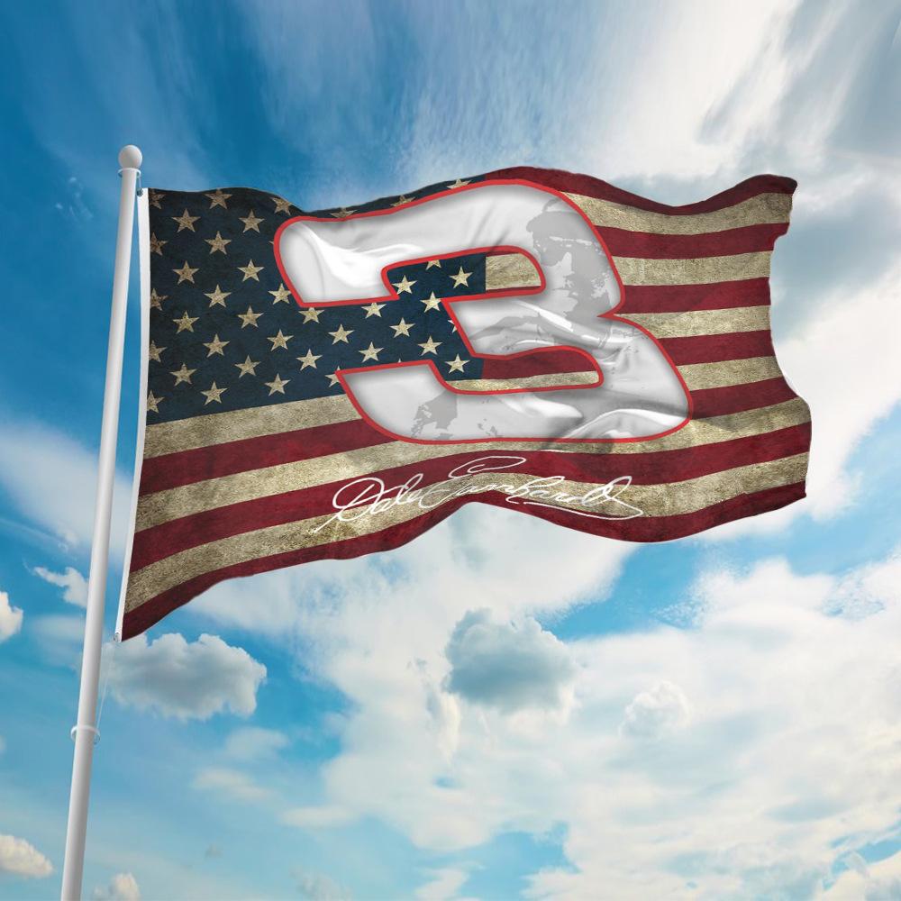 Dale Earnhardt Jr Race Car Champion 3x5 Flag, Outdoor Durable Polyester American Flag with Bold Design, Patriotic Home Decor for Bedroom & Living Room, Room Decor Banner