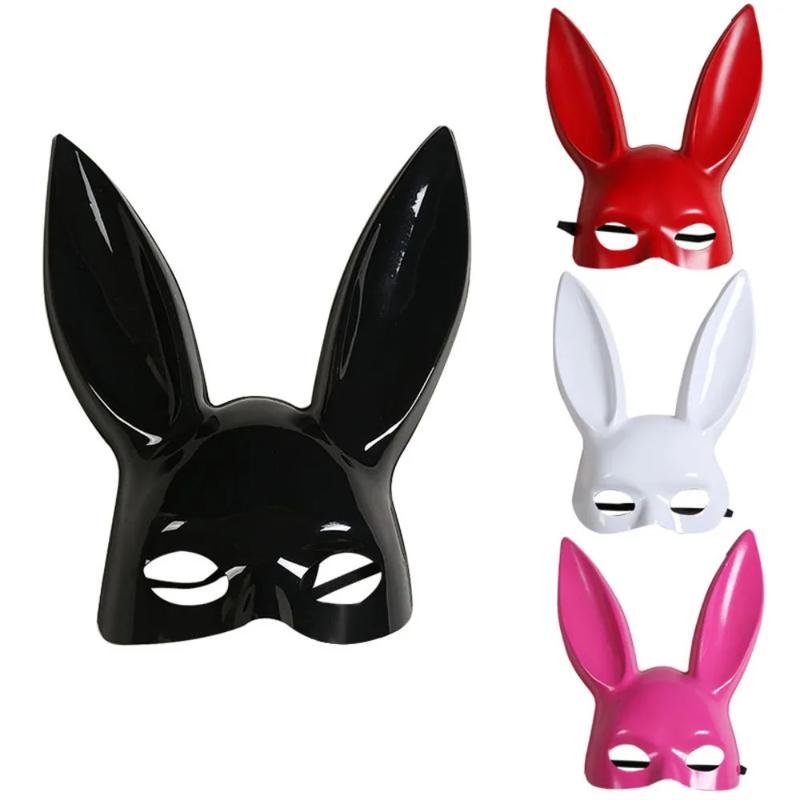 Anime Bunny Mask for Women Girls with Ears and Princess Rabbit Headband Perfect for Masquerade Parties Cosplay Costume Props 26*35cm