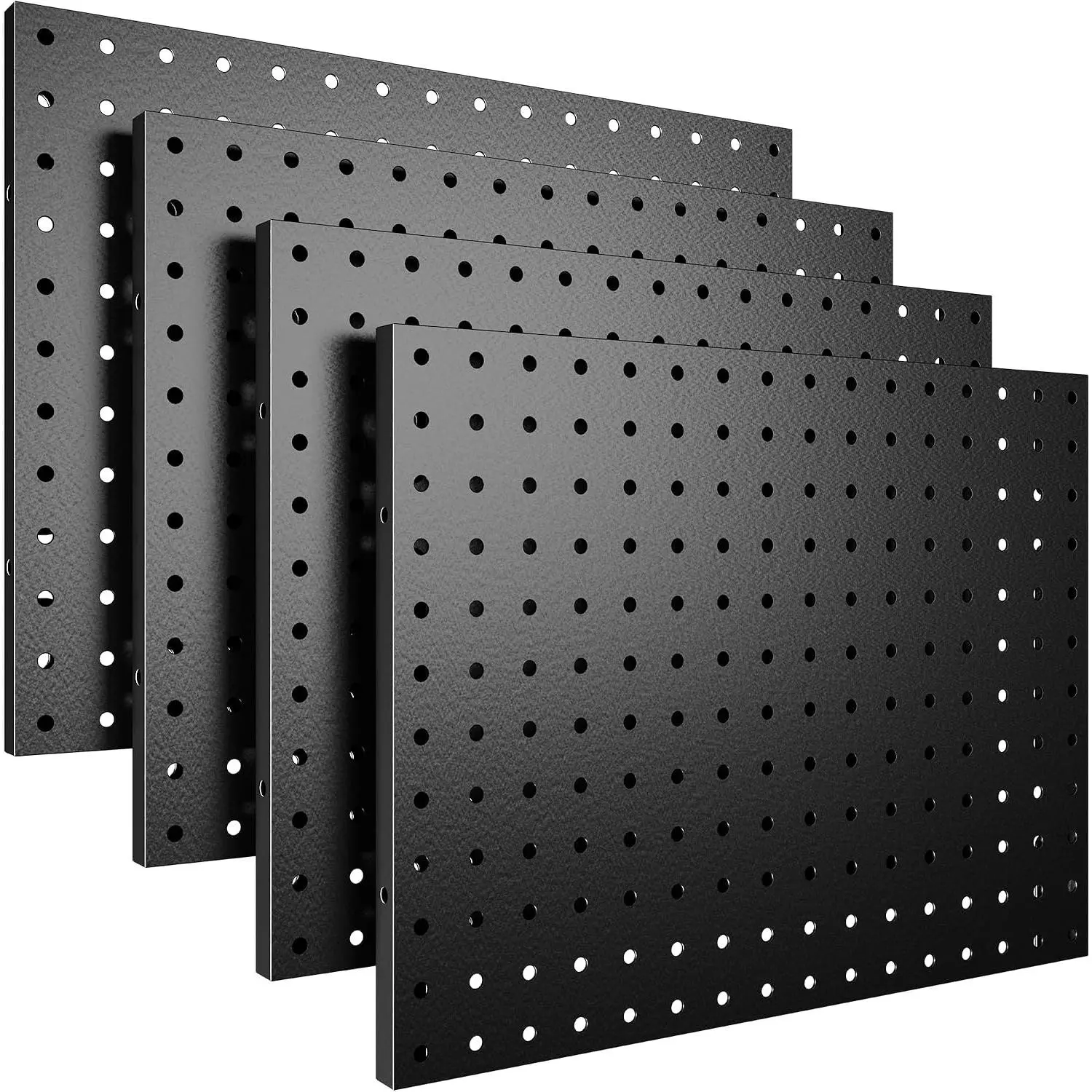 Peg Board, 4 Pack Metal Pegboard Panels Black Boards Wall Organizer | Tools Pegboard Storage System for Workbench, Garage Tool Storage, Office Organization, Wall , Craft Room