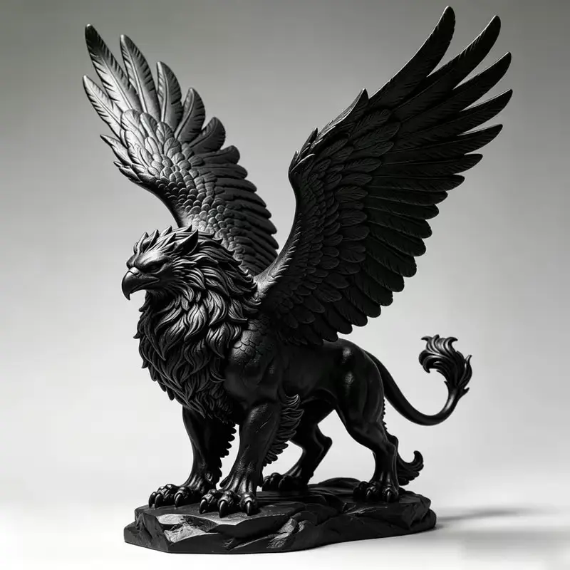 3D Printed Griffin Statue Ornament, Elegant Collectible Figurine, Creative Desk Decor, Perfect Gift, Suitable for Indoor and Outdoor Use