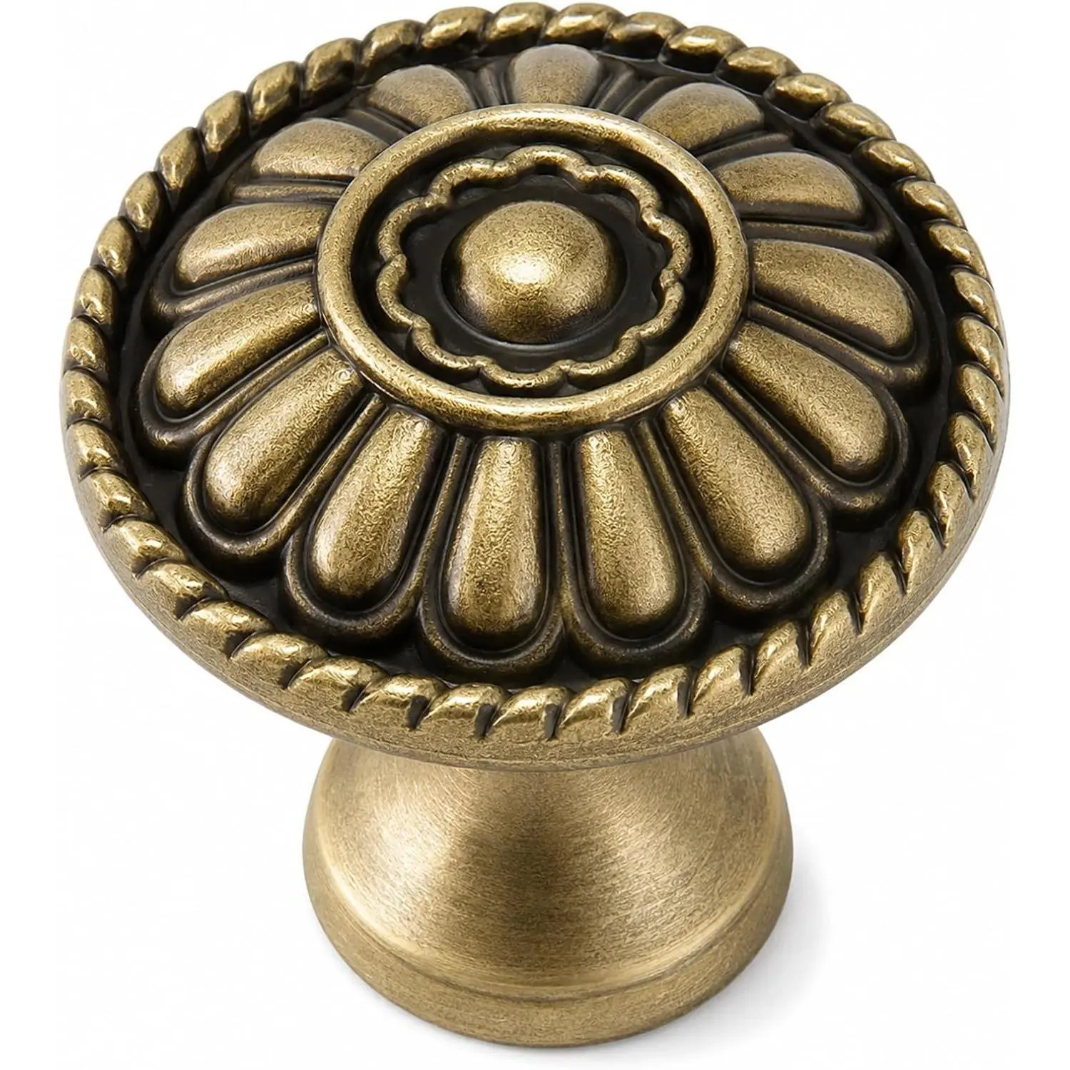 4-Pack Antique Brass Kitchen Cabinet Knobs Vintage Drawer Pulls