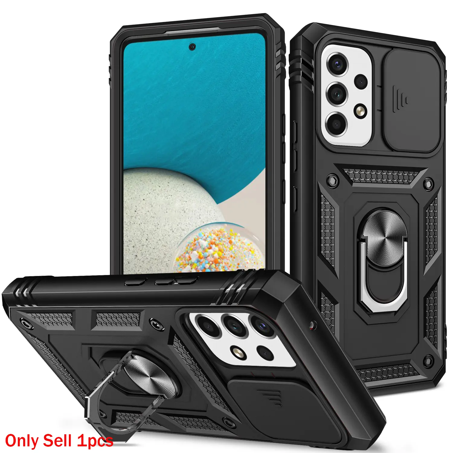 Case for Samsung Galaxy A53 5g Full Protection, Rotatable Magnetic Ring Stand, Hidden Lens Cover, Anti-Scratch, Shockproof, Three-In-One for Samsung Galaxy A53 5g Case
