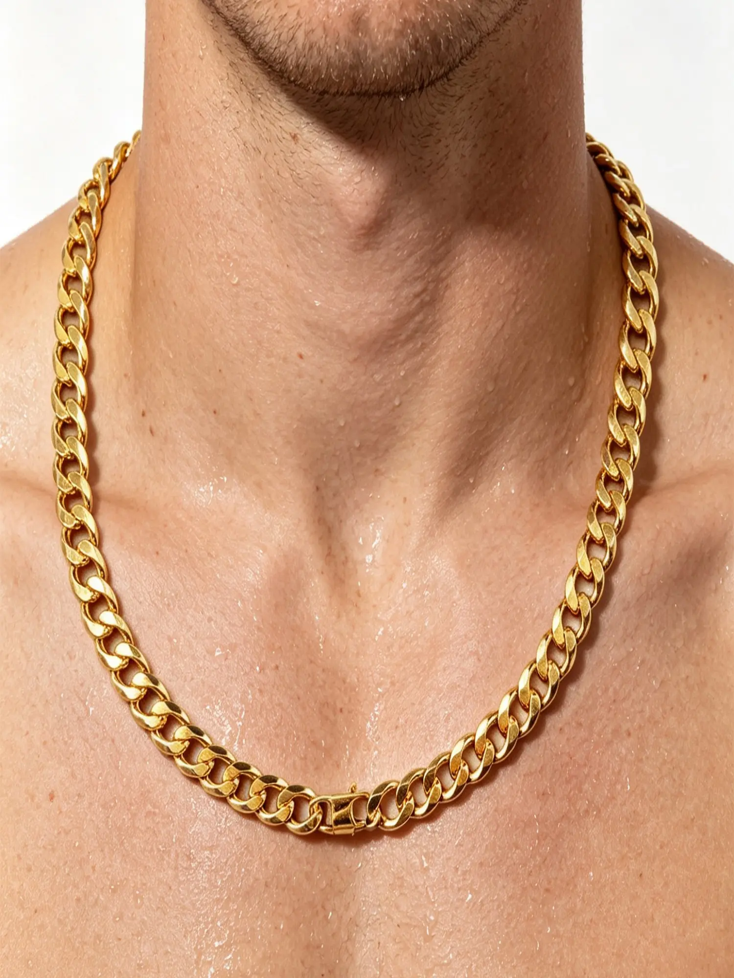 12mm Wide Cuban Necklace, 304 Stainless Steel, Vacuum Plated 18k, Waterproof, Sweat-Resistant, Unisex, Hip Hop Choker, Gift Option, Miami Link Chain