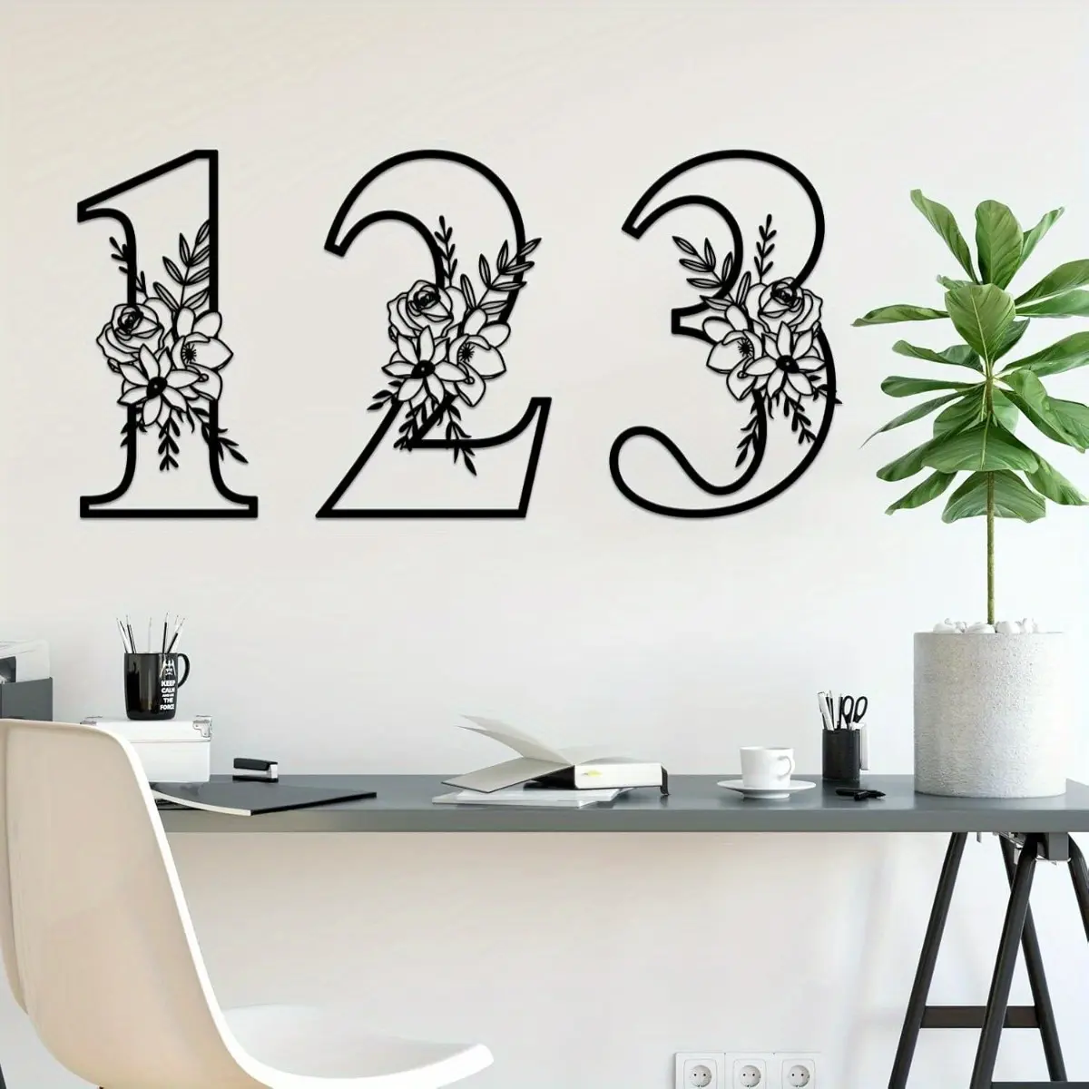 Black Metal Alphabet Wall Decor - Modern Farmhouse Large Letter Sign, Ideal for Living Room, Bedroom, Office & Party Decor, Perfect Halloween, Christmas & New Year Gift