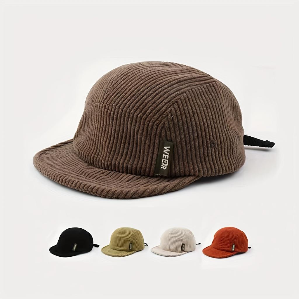 Solid Color Men's Women Corduroy Baseball Cap Outdoor Casual Vintage Soft Brim Five-Panel Hat