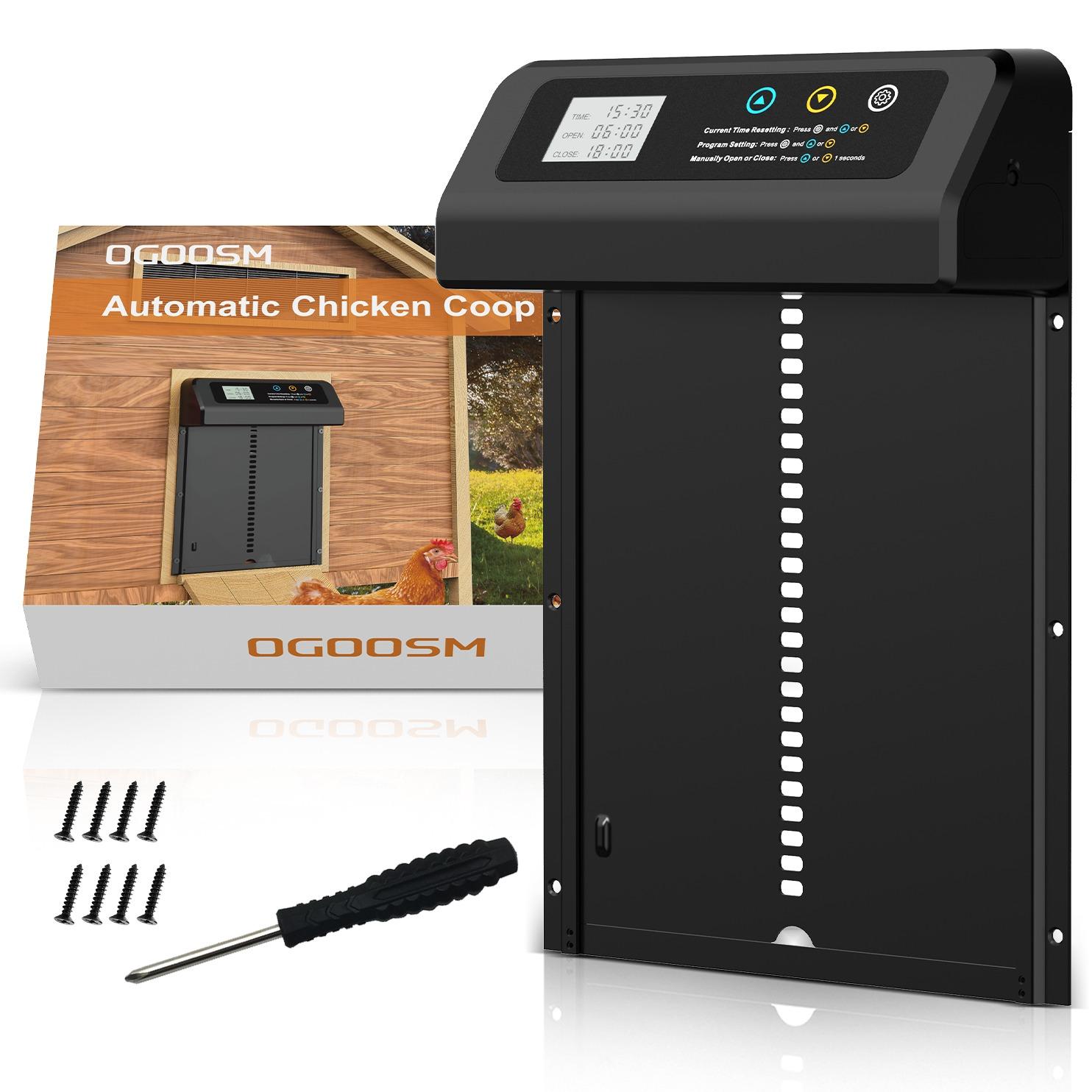 Automatic Sensing Chicken Coop Door, Anti Pinch Design, Timer & Light Control, Easy Installation, Ideal for Farming & Pet Care