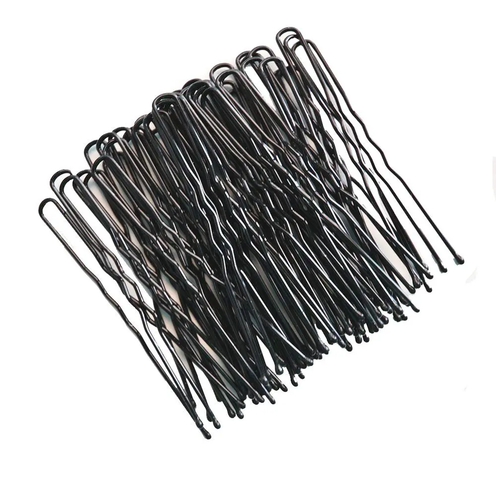 Black Hair Pins, 50 count U Shaped Pins, Bun Hair Pin Kit | For Women Girls, 2.4 inches