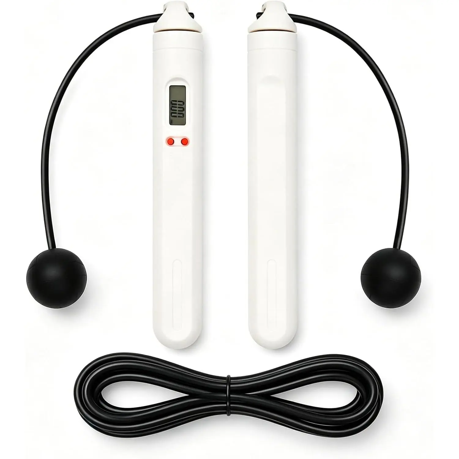 -Use Digital Counter Skipping Rope, 1.18in Cordless Balls & Steel Wire Core Adjustable PVC Rope, 360° -Free Workout Jumprope for Beginners & Indoor Outdoor Fitness