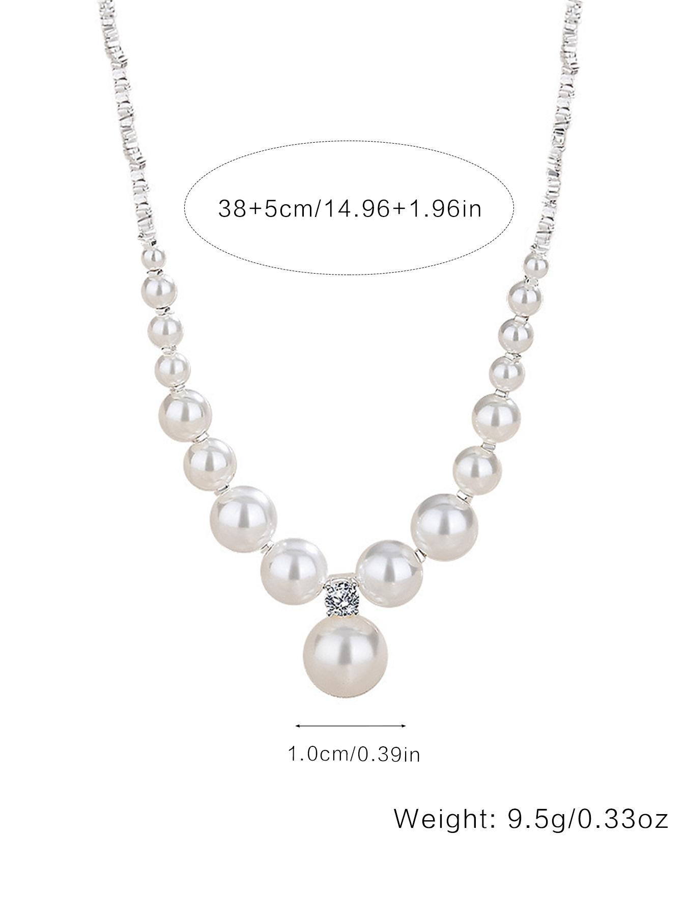 S925 Sterling Silver Faux Pearl Decorated Necklace for Women, Fashion Jewelry for Party, Daily Clothing Decor, Trendy All-match & Exquisite Jewelry for Birthday Gift