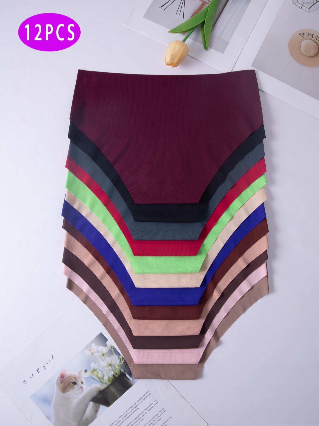 Women's Plain / Leopard Print Seamless Briefs, Multicolor Elegant Soft Comfy Breathable Panties for Daily Wear, Underwear for All Seasons, Daily Casual Underwear