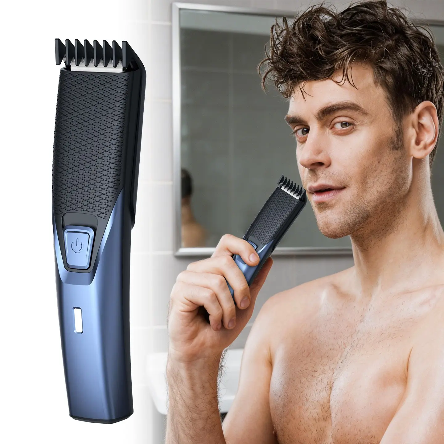 Electric Trimmer for Men, Anti-Slip Body, Long Battery Life, Smooth Hair Cutting, Beard Trim, Mustache Shaver, Pain-Free Nose Hair Removal