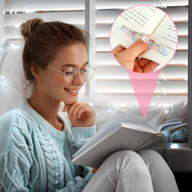 Transparent Thumb Book Holder, 1 Count Thumb Ring Book Page Holder, Personalized Thumb Bookmark, Book Accessories for Teachers & Book Lovers