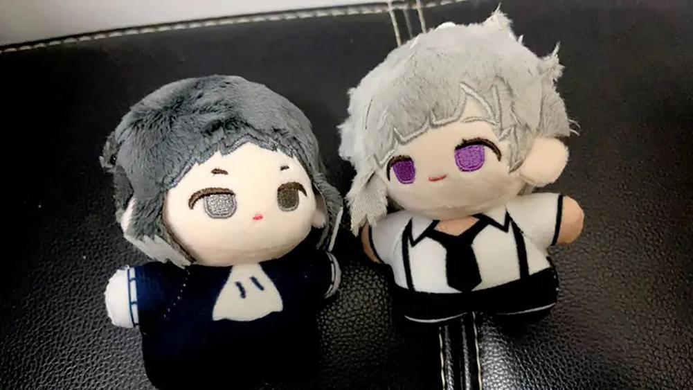 12cm BSD Dazai Osamu Plush Nakahara Chuuya Nakajima Atsushi Edogawa Rampo Doll Mini Pendant Keychain Super Cute Anime Toy Gift
