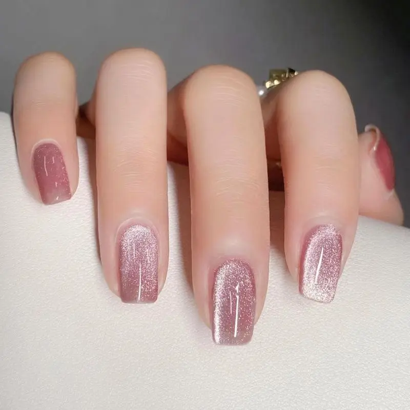 Red Cat Eye Press On Nails, 24 Pcs Long Baddie Style Fake Nails with a Glossy Finish | Reusable & Long Lasting with a Comfy Fit, Fits Most | Gift for Bestie & Girlfriend