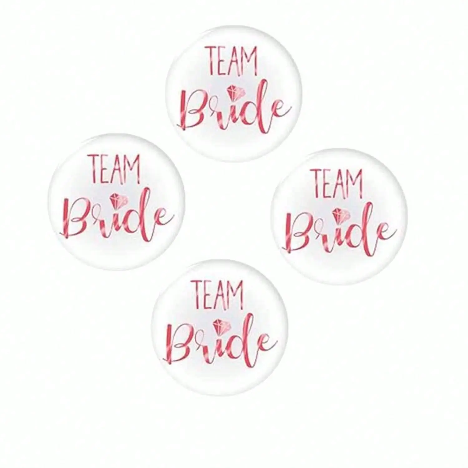 Printed Wedding Brooch Badge Set, Bridesmaid Bachelorette Party Favor Decor Pins