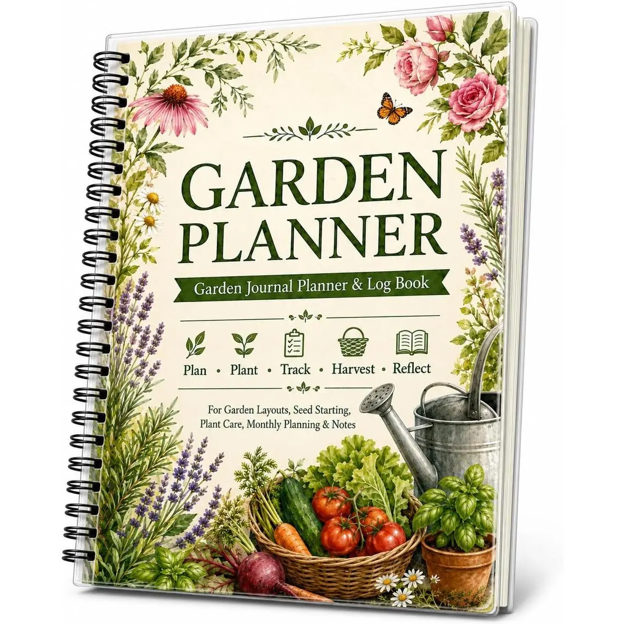 Garden Planner – Garden Journal Planner and Log Book with Monthly & Weekly Checklists, Gardening Journal for  Care, Budget, and Harvest