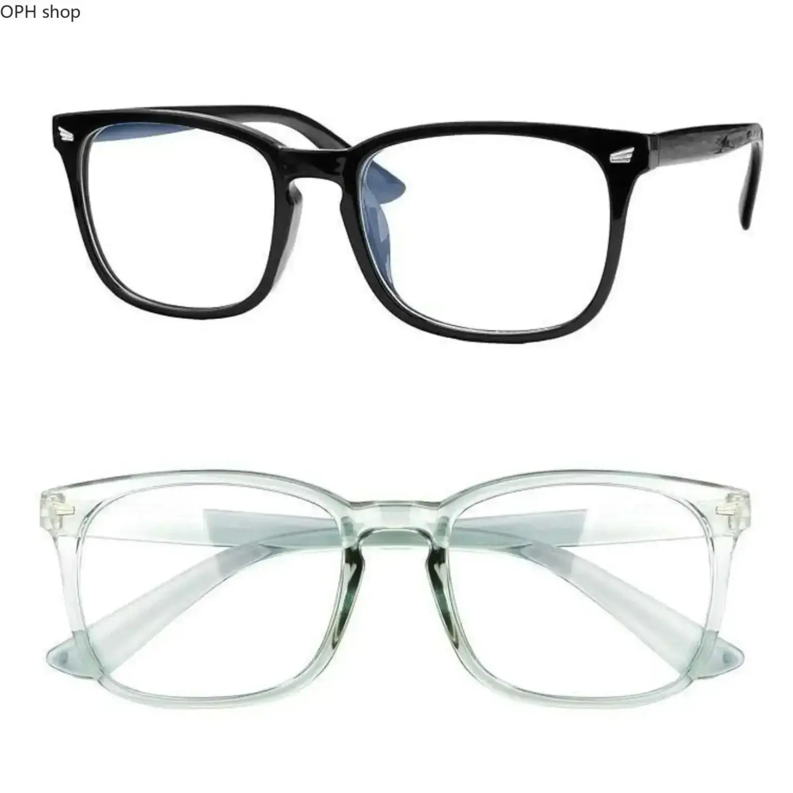 Blue Light Blocking Glasses for Women & Men + Viral Work From Home Trend + Retro Square Full Rim Lightweight Eyewear + Non Prescription Eye Protection Frames + Stylish Digital Screen Defense + Perfect for Office, Gaming & Daily Wear