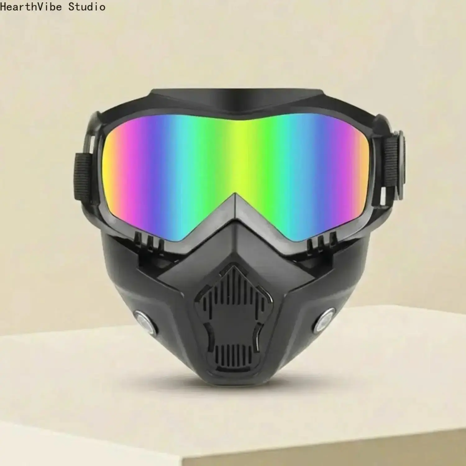 Full Face Shield with Goggles, Anti-Fog Protective Mask with Clear Eye Visor, Dustproof Breathable Face Cover for Cycling, Outdoor Sports, Work Safety, Hiking and Travel Protection tiktokshopbacktoschool