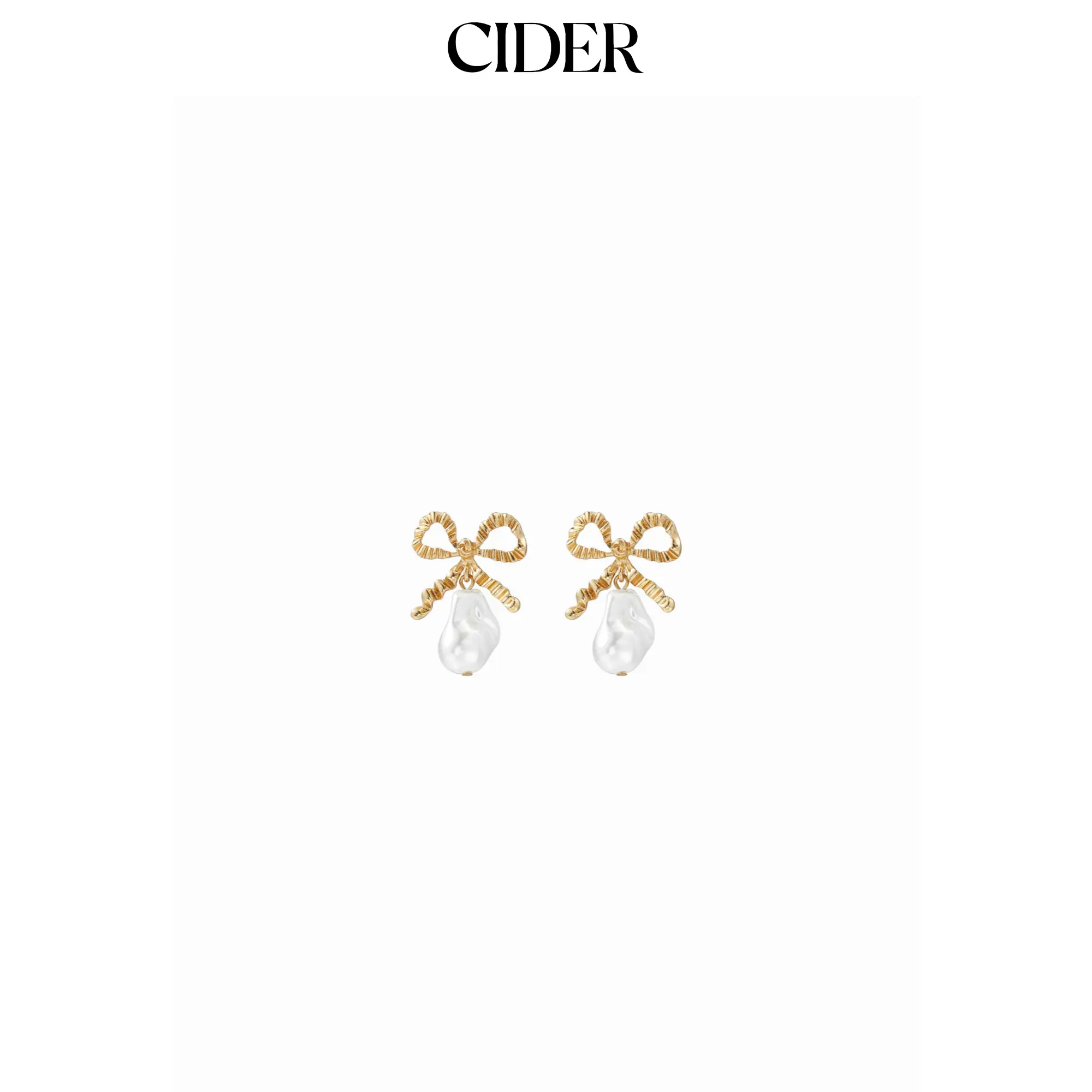 Cider BOWKNOT FAUX PEARL DROP EARRINGS