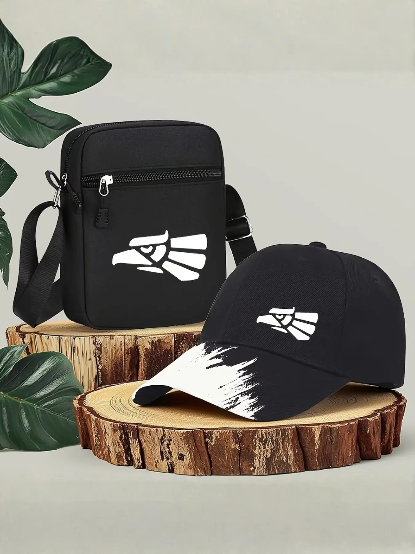 2pcs Mexican Pattern Baseball Caps and Crossbody Bag Set, Adjustable Street Fashion Accessories, Ideal for Daily Wear and Gifts