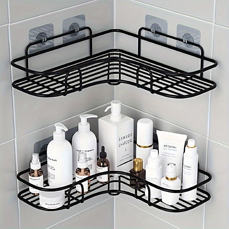 2 Pack Corner Shower Caddy, No Drilling Wall Mounted, Rustproof Bathroom Shelf Organizer, for Shampoo, Toner and Cosmetics