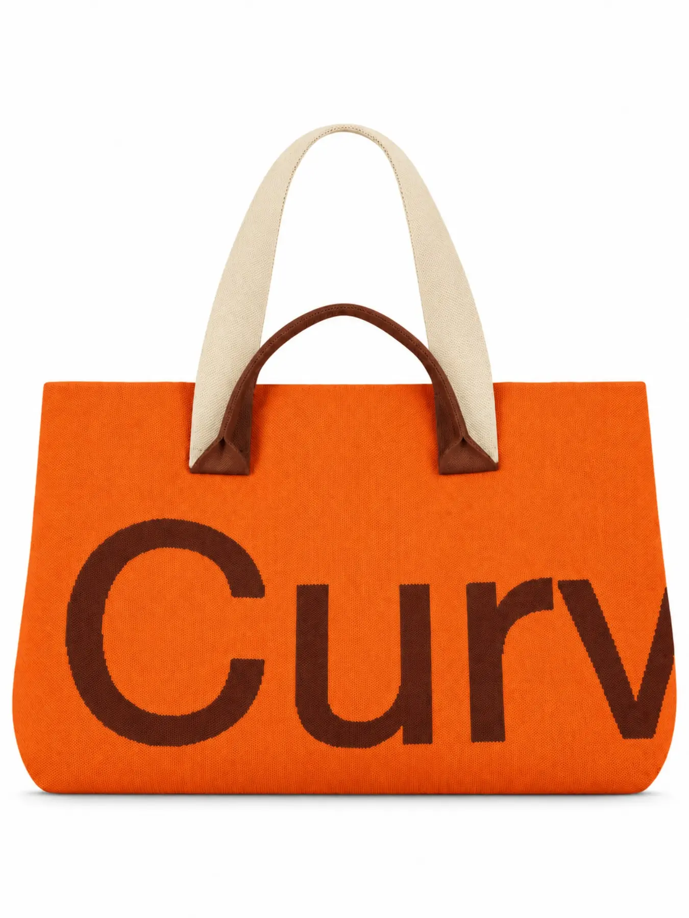 Women's Colorblock Letter Knit Tote Bag, Large Capacity Shoulder Handbag with Dual Handles for Everyday Use