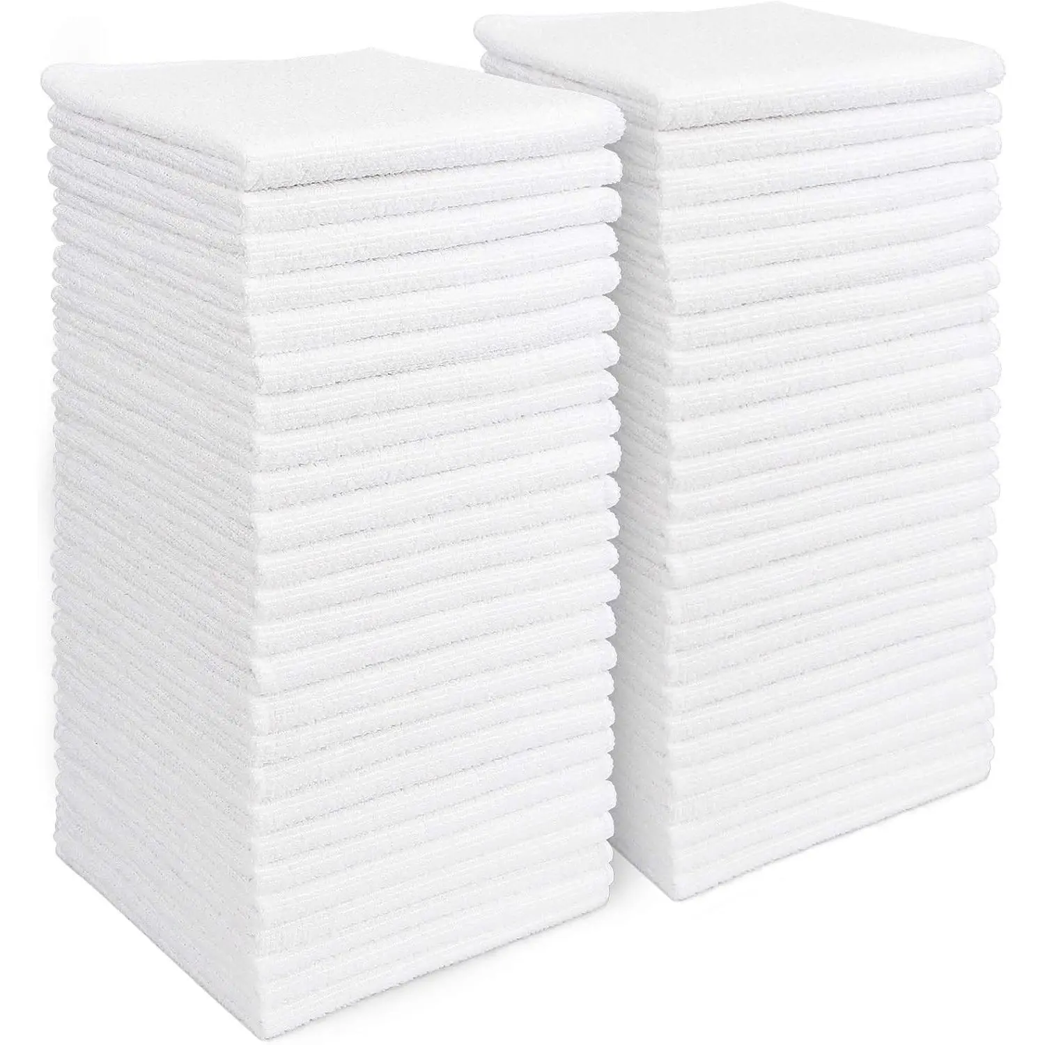 Microfiber Cleaning Cloth White 50PK, Cleaning Rags, Lint Free Microfiber Towels, Kitchen Towels Dusting Cloth, Wash Cloths, Dish Rags White, 12"x 12"