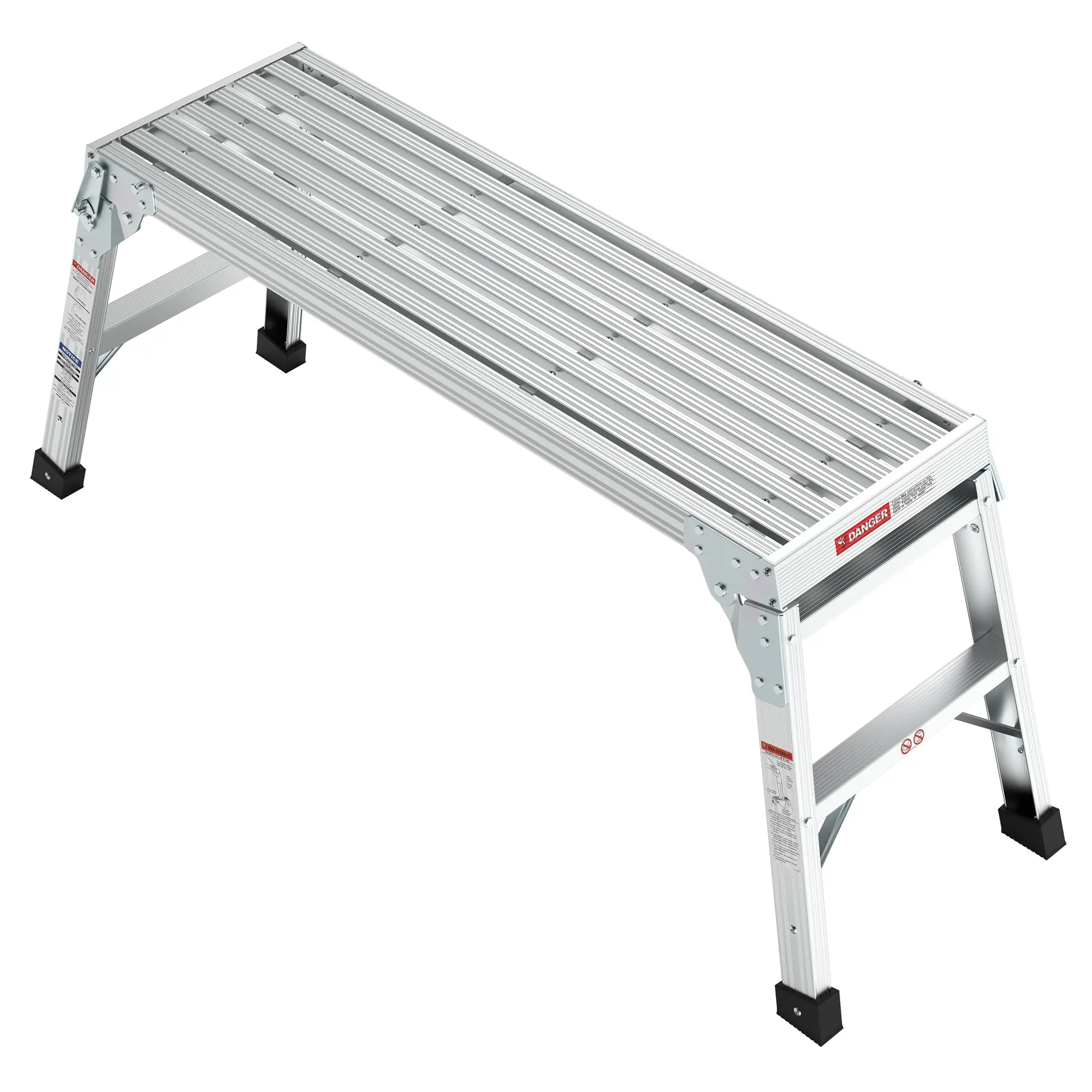 ARCH Portable Folding Work Platform Aluminum Bench Step Stool Ladder 225 lbs Capacity 40" Height Non-Slip Surface Rubber Feet Space-Saving Compact for Home Renovation Painting Car Washing Outdoor Camping Table Silver, Silver Color Options