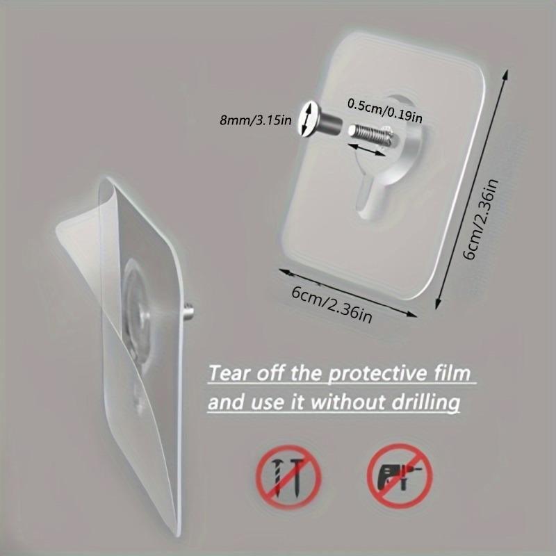 Self-adhesive Wall Hook, No-drill Installation Wall Hook, Multifunctional Wall Mounted Hook for Pictures, Bags & More, Wall Hanging Fastener