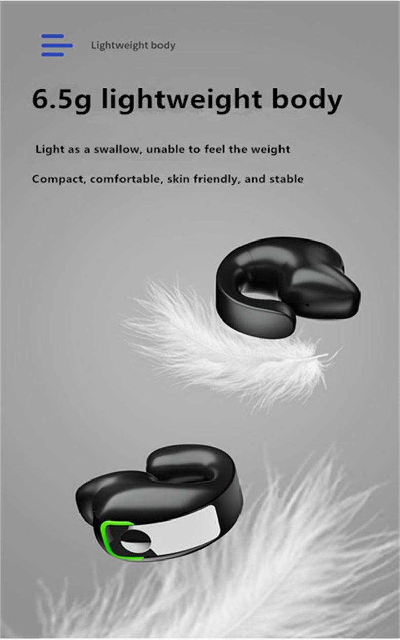 Earphone Clip Wireless Bluetooth noise cancelling Headphone Bone Conduction Headset High Quality TWS Auriculares Sport  Canceling With Mic