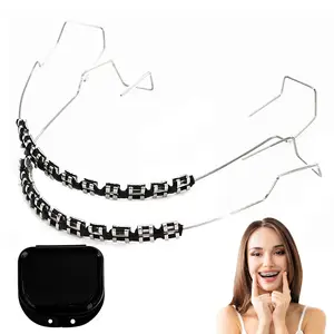 Fake Braces, Temporary Tooth Decoration with Brackets & Wire, Removable Fake Braces Kit for Orthodontists to Explain, for Dental Students to Practice, Brackets Falsos Para Dientes (Black)