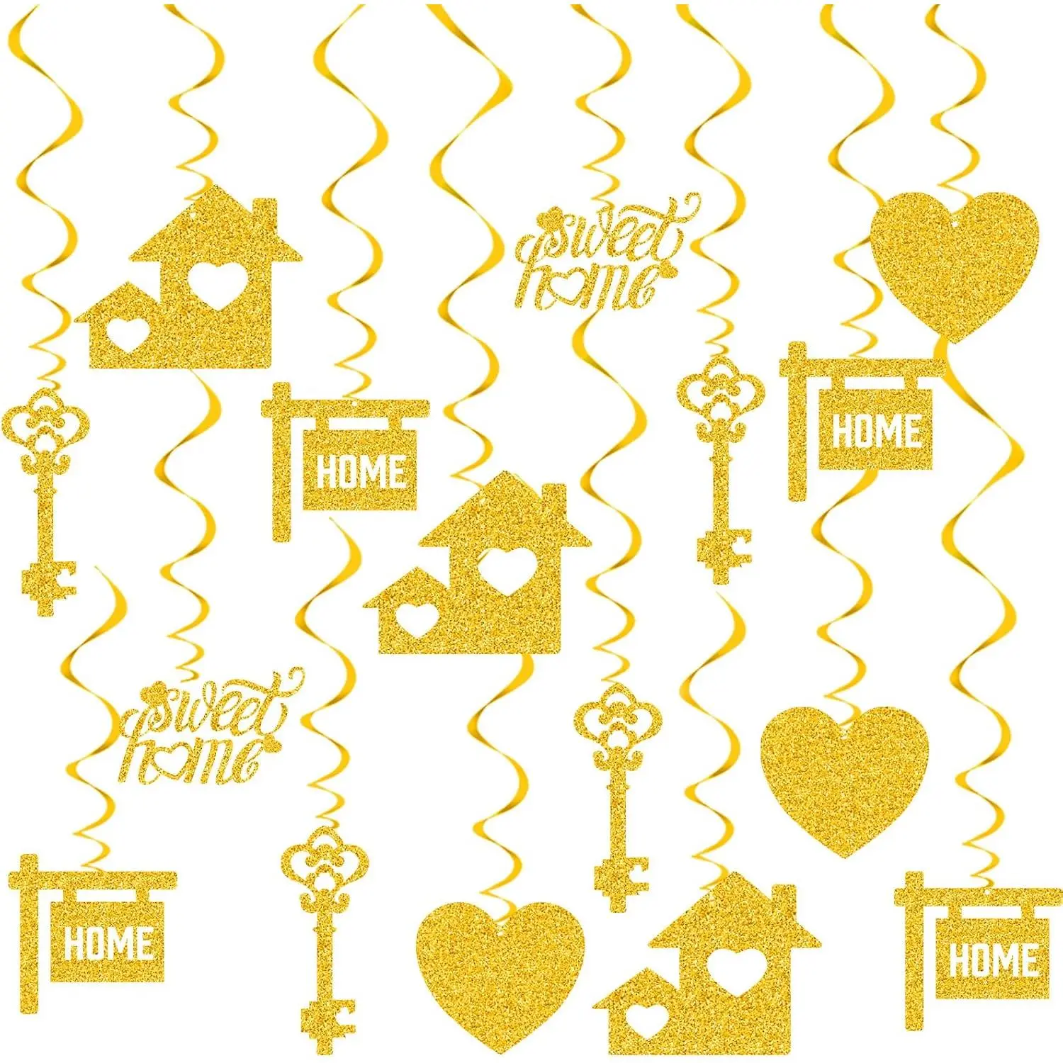 40 count Housewarming Party Decorations Welcome  Swirl Supplies  Glitter Swirls Sweet  Decor Housewarming  Signs for Welcome Party Decorations()