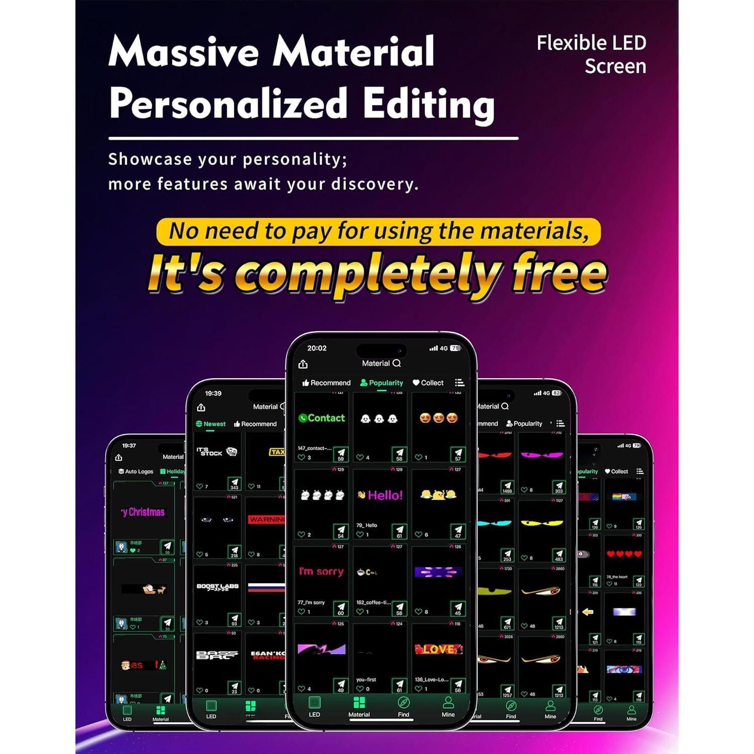 Devil's Eye 2-Pack: 19.3"x4.3" Dual LED Eyes -  Sync Windshield Display for , SUVs &  | Programmable USB Matrix, App/Remote Control, Custom  Sign