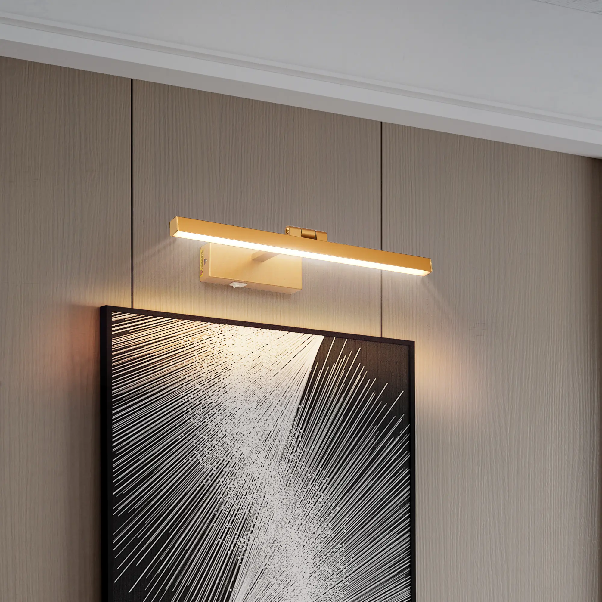 16 Inch Gold Bathroom Vanity Light, Modern LED Mirror Light Fixture Over Mirror, Dimmable Wall Sconce for Bathroom, Bedroom, Dressing Room