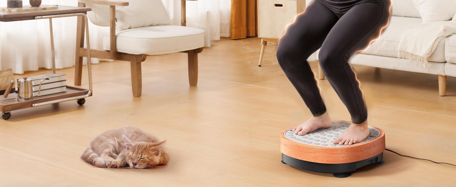 Round Model Vibration Plate Exercise Machine with Massage, Whole Body Workout for Fitness Gifts Home Gym Equipment