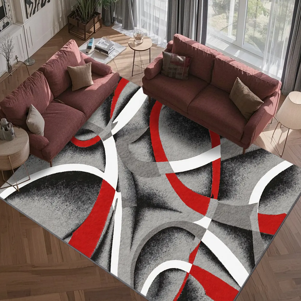 Luxury Vintage Patterned Velvet Carpet, Soft Comfortable Home Decor Rug, Living Room Sofa Mat, Bedroom Bedside Rug, Multi-Scene Use,merry Christmas、let it snow