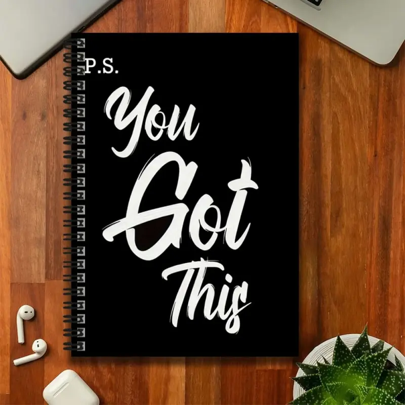 An inspirational book P.S The spiral notebook with the words "you got this" is a great aid for work and study, suitable for journaling, daily planning, and note-taking. It is a thoughtful gift choice for graduation ceremonies, birthdays, and other occasio
