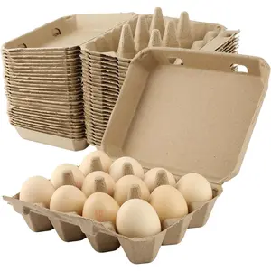 Bulk 30Pack 12 Count Recycled Paper Egg Crates for Farmers Market, Home Kitchen Storage, Biodegradable Compostable 3x4 Style Cardboard Dozen Chicken Egg Cartons