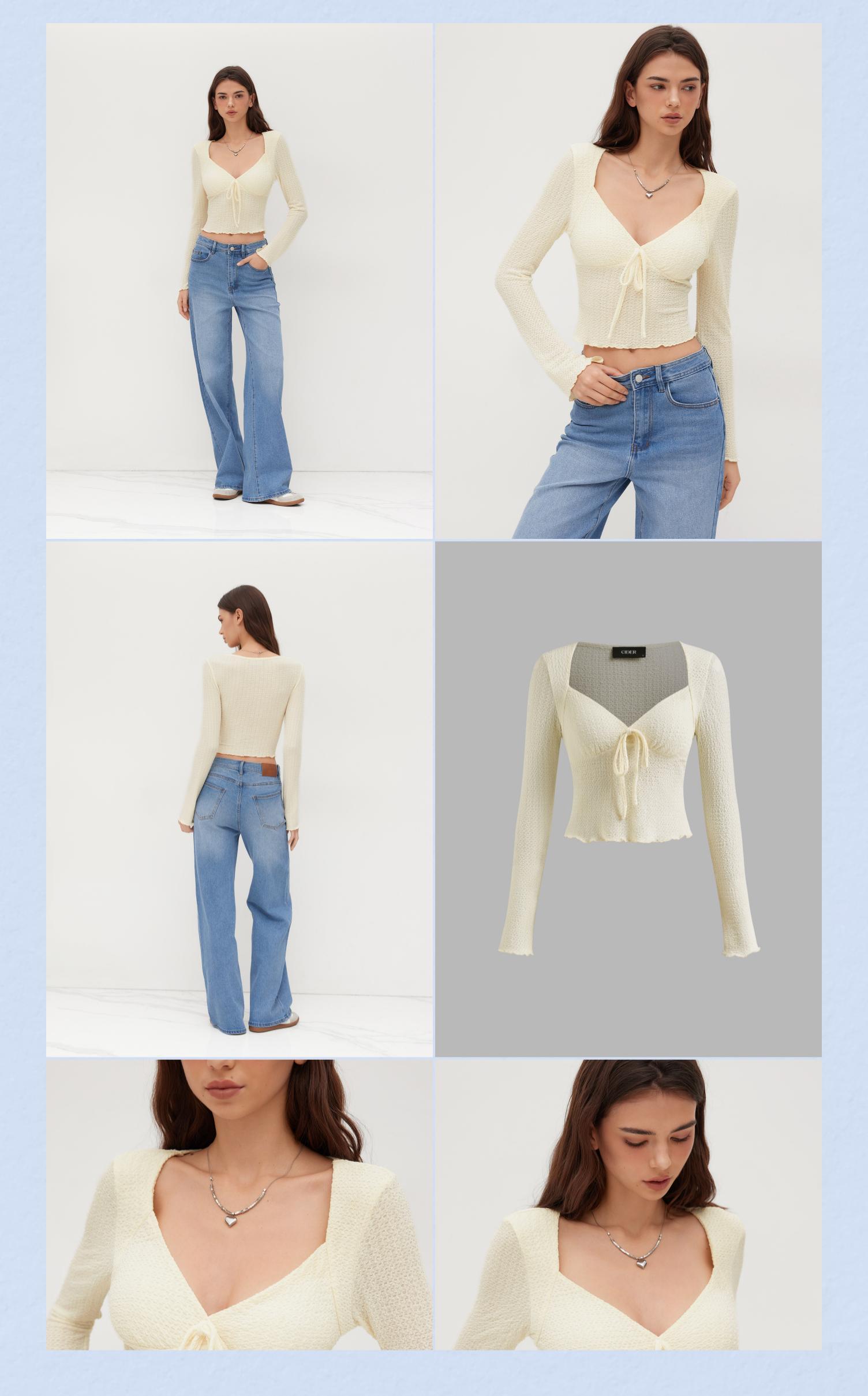 Cider Sweetheart Texture Lettuce Trim Knotted Top